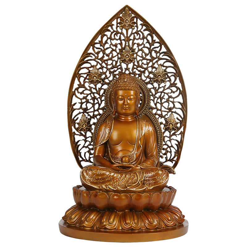 Buddha Stones Sakyamuni Amitabha Medizin Buddha Figur Ruhe Kupferstatue Heim Offerierung Dekoration