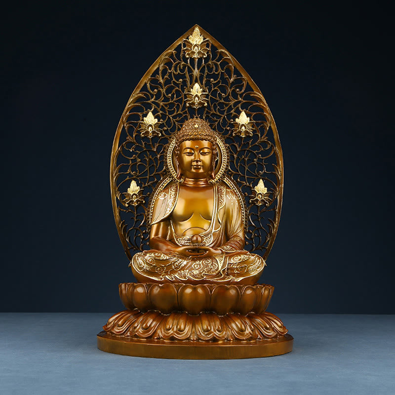 Buddha Stones Sakyamuni Amitabha Medizin Buddha Figur Ruhe Kupferstatue Heim Offerierung Dekoration - image 8