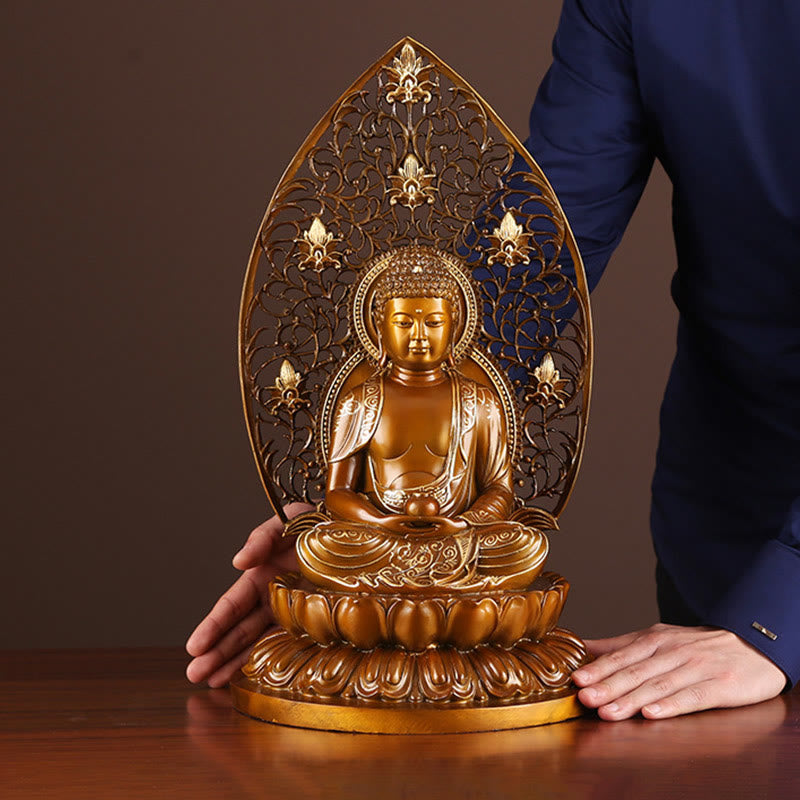 Buddha Stones Sakyamuni Amitabha Medizin Buddha Figur Ruhe Kupferstatue Heim Offerierung Dekoration - image 16