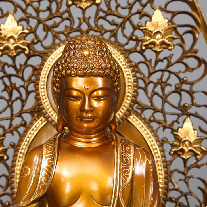 Buddha Stones Sakyamuni Amitabha Medizin Buddha Figur Ruhe Kupferstatue Heim Offerierung Dekoration - image 9