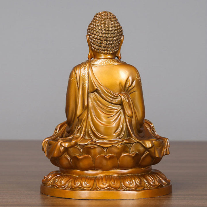 Buddha Stones Amitabha Sakyamuni Medizin Buddha Figur Compassion Metall Kupfer Statue Heimdekoration