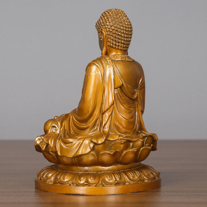 Buddha Stones Amitabha Sakyamuni Medizin Buddha Figur Compassion Metall Kupfer Statue Heimdekoration