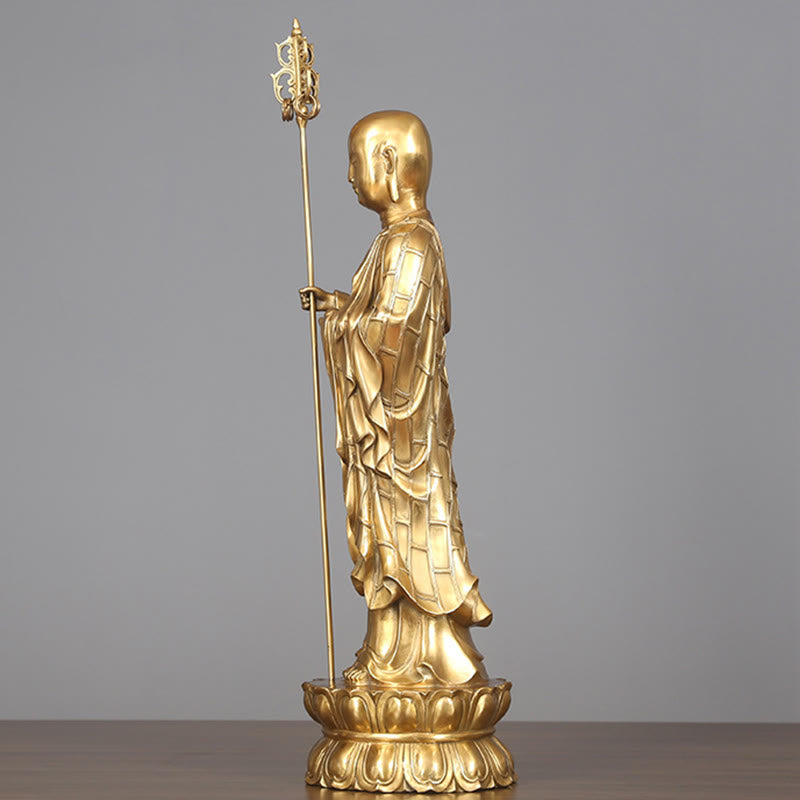 Buddha Stones Ksitigarbha Bodhisattva Figurine Mitgefühl Kupferstatue Hausopfer Dekoration - image 14