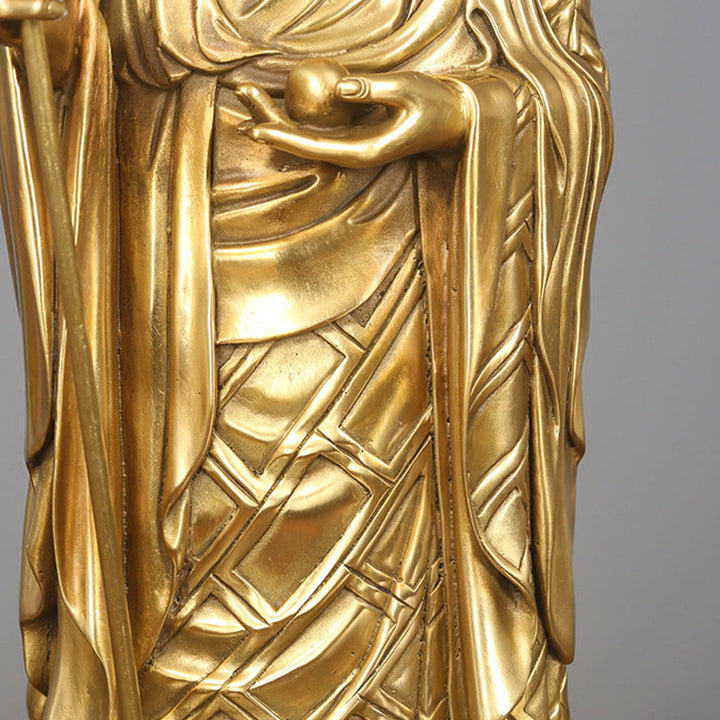 Buddha Stones Ksitigarbha Bodhisattva Figurine Mitgefühl Kupferstatue Hausopfer Dekoration - image 8