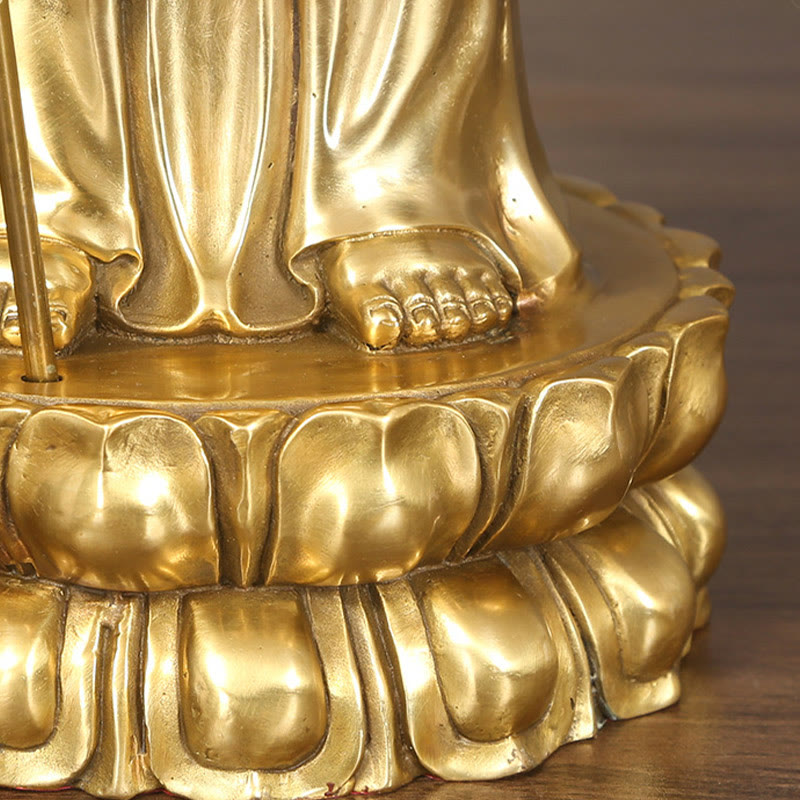 Buddha Stones Ksitigarbha Bodhisattva Figurine Mitgefühl Kupferstatue Hausopfer Dekoration - image 9