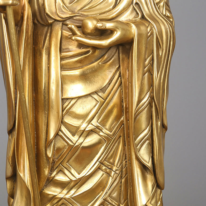 Buddha Stones Ksitigarbha Bodhisattva Figurine Mitgefühl Kupferstatue Hausopfer Dekoration - image 8