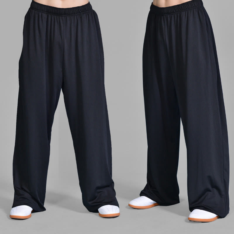 Buddha Stones Sommer Unisex Elastische Taille Tai Chi Qigong Übungshosen Mit Taschen - image 2