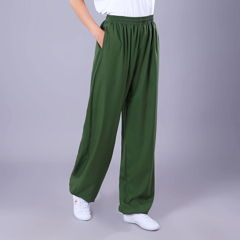 Buddha Stones Sommer Unisex Elastischer Bund Tai Chi Qigong Praxis Atmungsaktive Baumwolle Leinen Hosen mit Taschen - DunkelMeergrün - 3XL– PASSEND FÜR US/ UK/ AU/ EU– 2XL - image 19