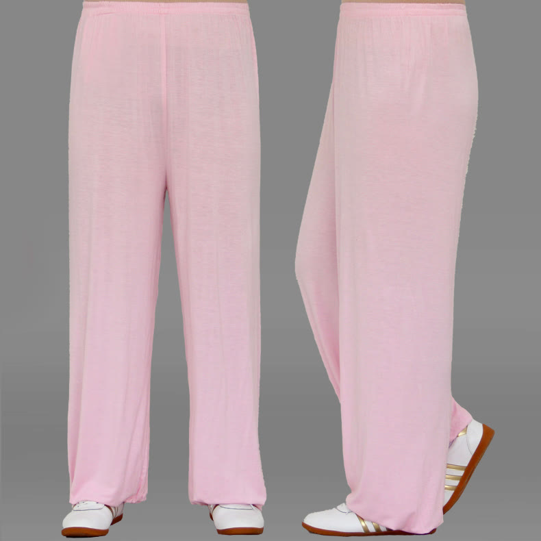 Buddha Stones Sommerhose mit elastischem Bund für Tai Chi und Qigong Übungen aus Modal für Unisex - LavenderBlush - 3XL– PASSEND FÜR US/ UK/AU/ EU– 2XL - image 13