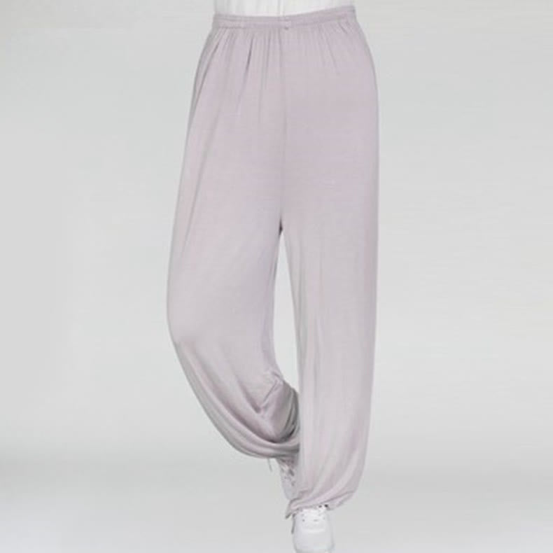 Buddha Stones Sommerhose mit elastischem Bund für Tai Chi und Qigong Übungen aus Modal für Unisex - Gainsboro - 3XL– Passend für US/ UK/AU/ EU-Größe 2XL - image 33