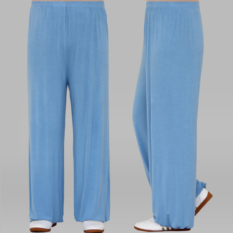 Buddha Stones Sommerhose mit elastischem Bund für Tai Chi und Qigong Übungen aus Modal für Unisex - HellHimmelBlau - 3XL– PASSEND FÜR US/ UK/AU/ EU– 2XL - image 23