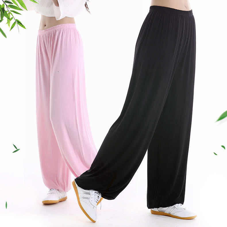 Buddha Stones Sommerhose mit elastischem Bund für Tai Chi und Qigong Übungen aus Modal für Unisex - image 3