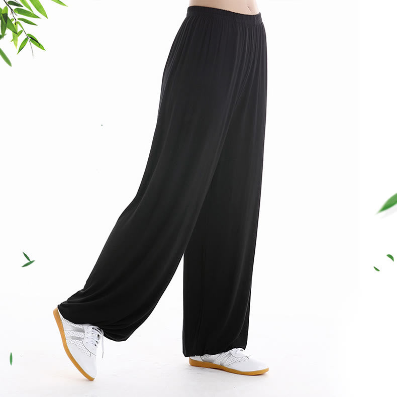 Buddha Stones Sommerhose mit elastischem Bund für Tai Chi und Qigong Übungen aus Modal für Unisex