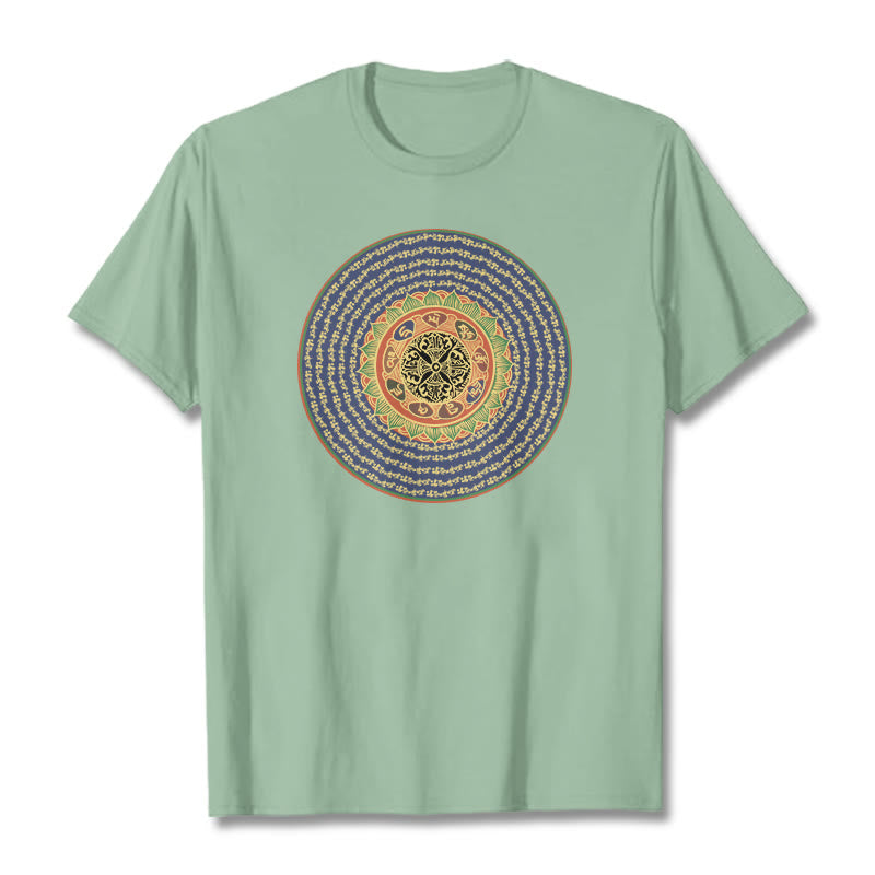 Buddha Stones 108 Om Mani Padme Hum Mantra Sanskrit T-Shirt - Hellgrün - 2XL - image 16