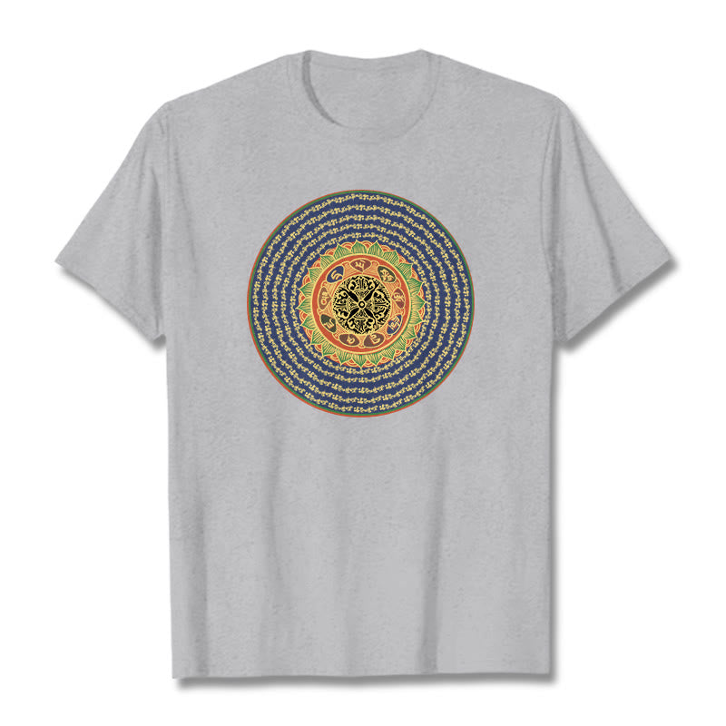 Buddha Stones 108 Om Mani Padme Hum Mantra Sanskrit T-Shirt - Hellgrau - 2XL - image 1