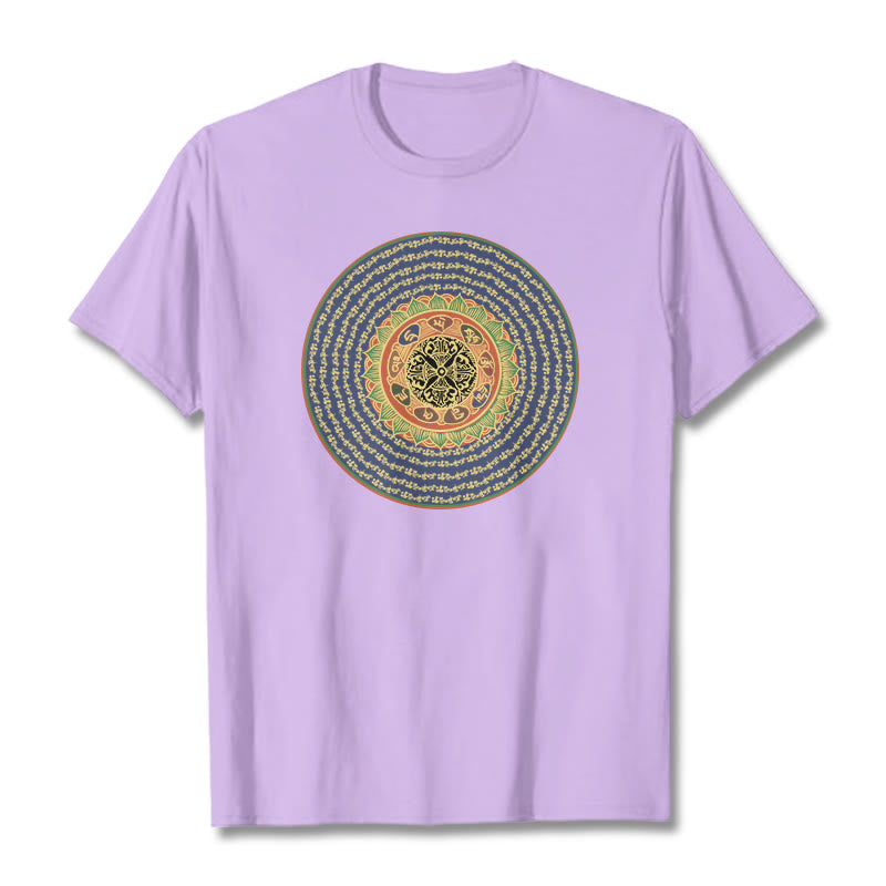 Buddha Stones 108 Om Mani Padme Hum Mantra Sanskrit T-Shirt - Pflaume - 2XL - image 18
