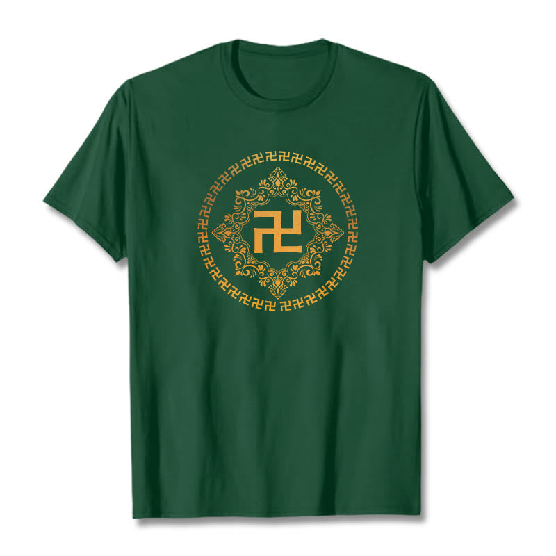Buddha Stones ​​Hakenkreuz T-Shirt - Waldgrün - 2XL - image 4