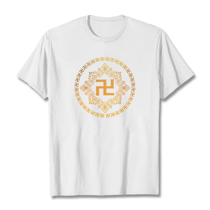 Buddha Stones ​​Hakenkreuz T-Shirt - Weiß - 2XL - image 0