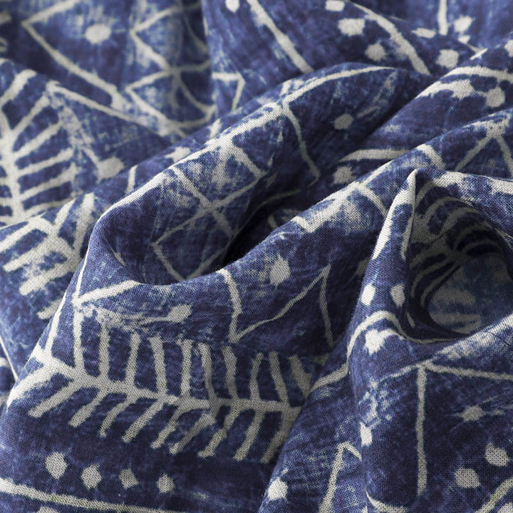 Buddha Stones – Weite Hose aus Baumwollleinen mit blauem Streifen-Print und Taschen - image 7