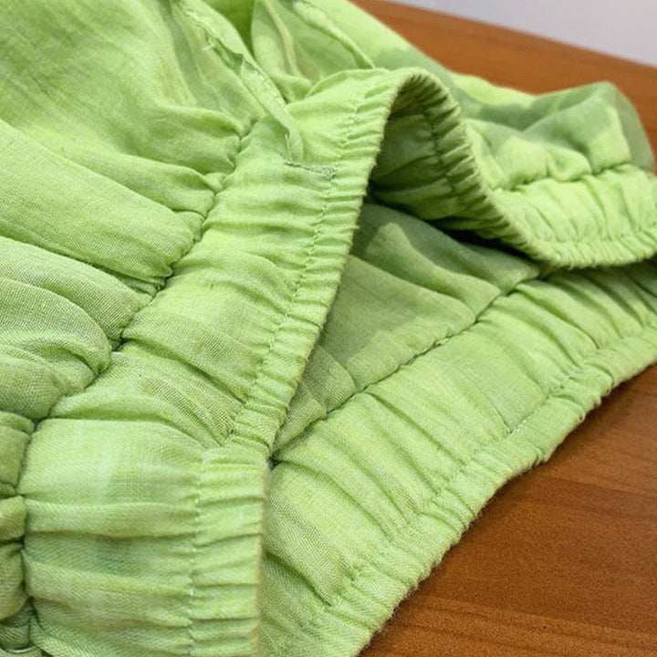 Buddha Stones Sommerhose aus Leinen in Unifarbe mit Kordelzug und Taschen - image 23