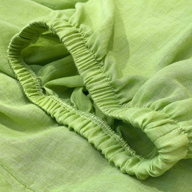 Buddha Stones Sommerhose aus Leinen in Unifarbe mit Kordelzug und Taschen - image 24