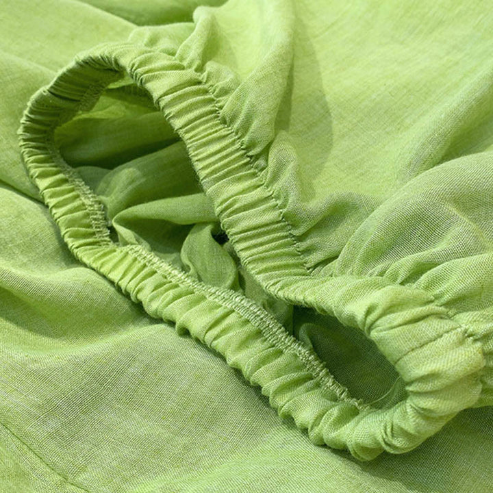 Buddha Stones Sommerhose aus Leinen in Unifarbe mit Kordelzug und Taschen - image 24