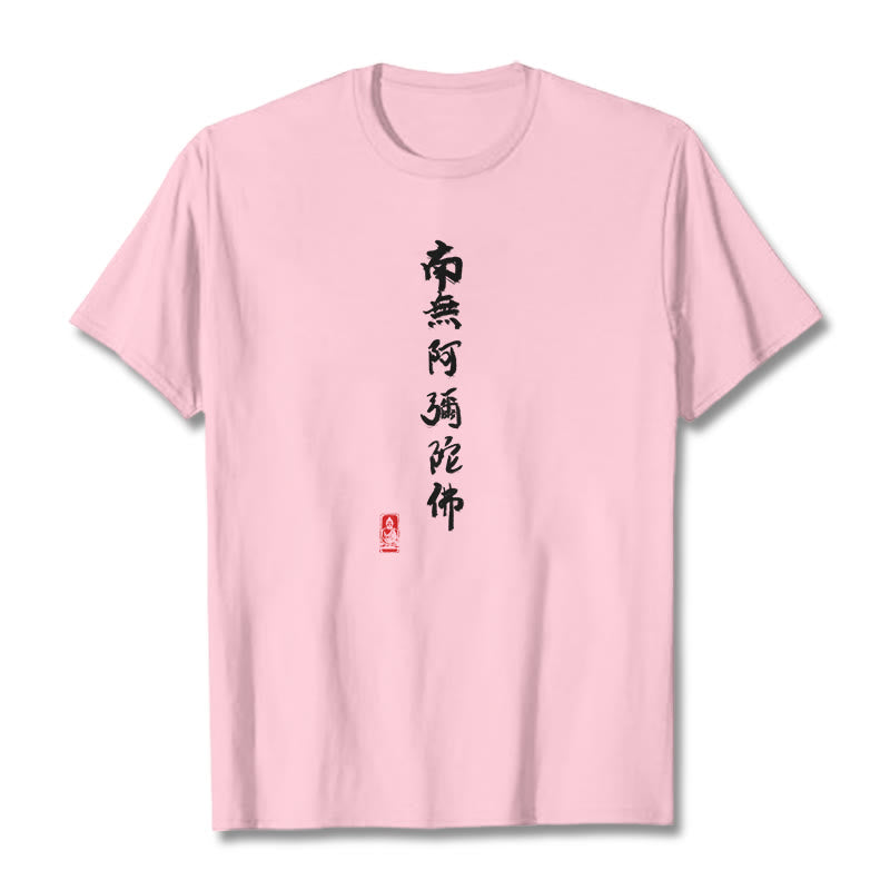 Buddha Stones Nan Wu E Mi Tuo Fo T-Shirt - Hellrosa - 2XL - image 11