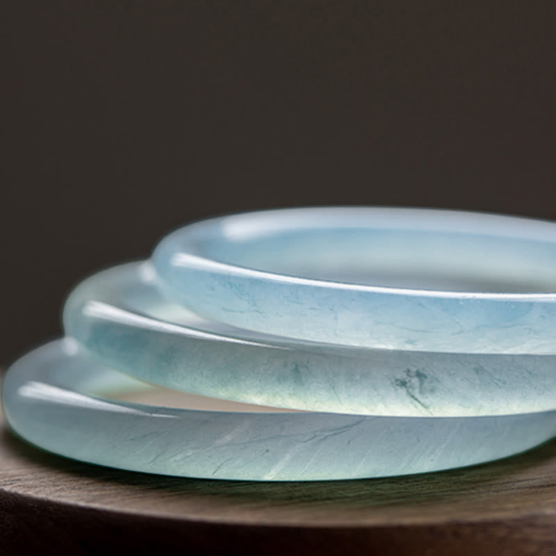 Buddha Stones Natürlicher Aquamarin Serenity Armreif - image 17