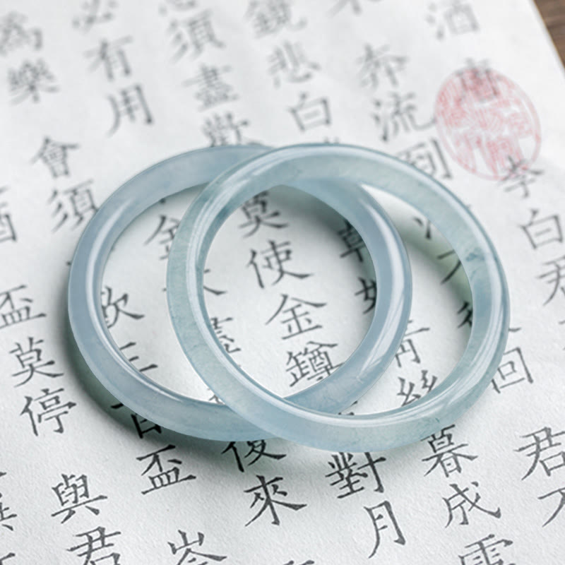 Buddha Stones Natürlicher Aquamarin Serenity Armreif - image 14