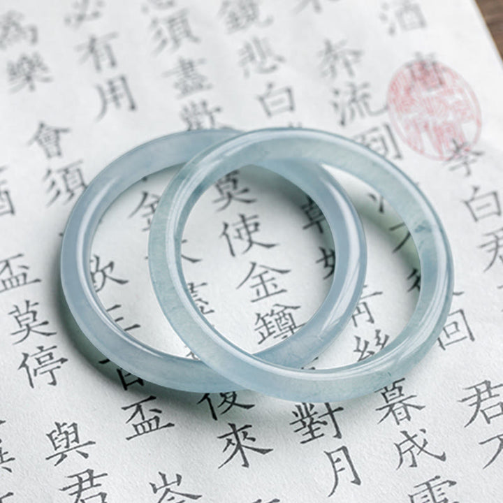 Buddha Stones Natürlicher Aquamarin Serenity Armreif - image 14