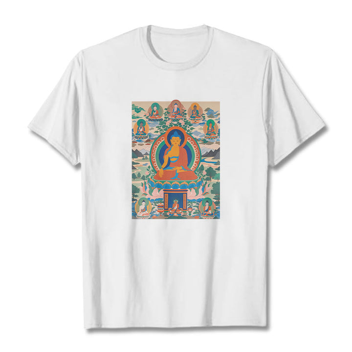 Buddha Stones ​​Die Medizin Buddha Sutra Verwandelt In Kunst T-shirt - Weiß - 2XL - image 0