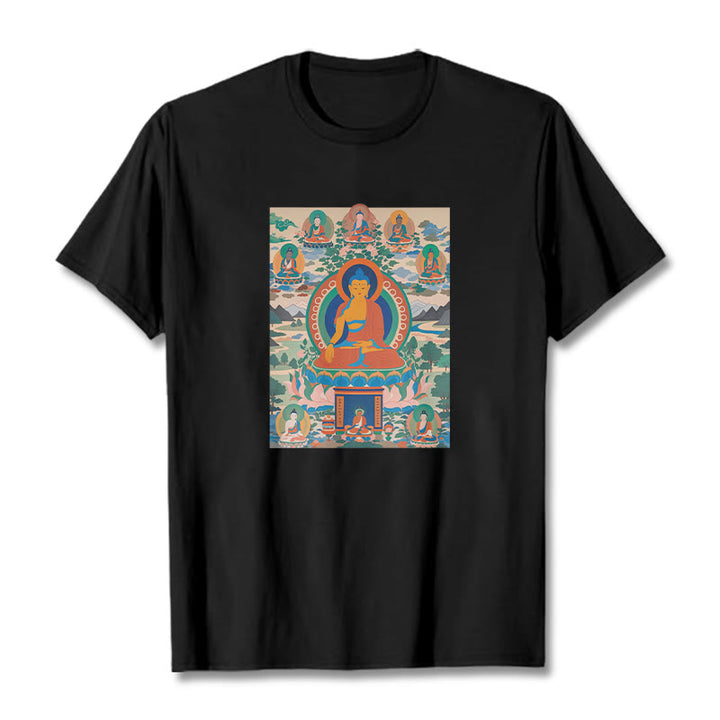 Buddha Stones ​​Die Medizin Buddha Sutra Verwandelt In Kunst T-shirt - Schwarz - 2XL - image 5