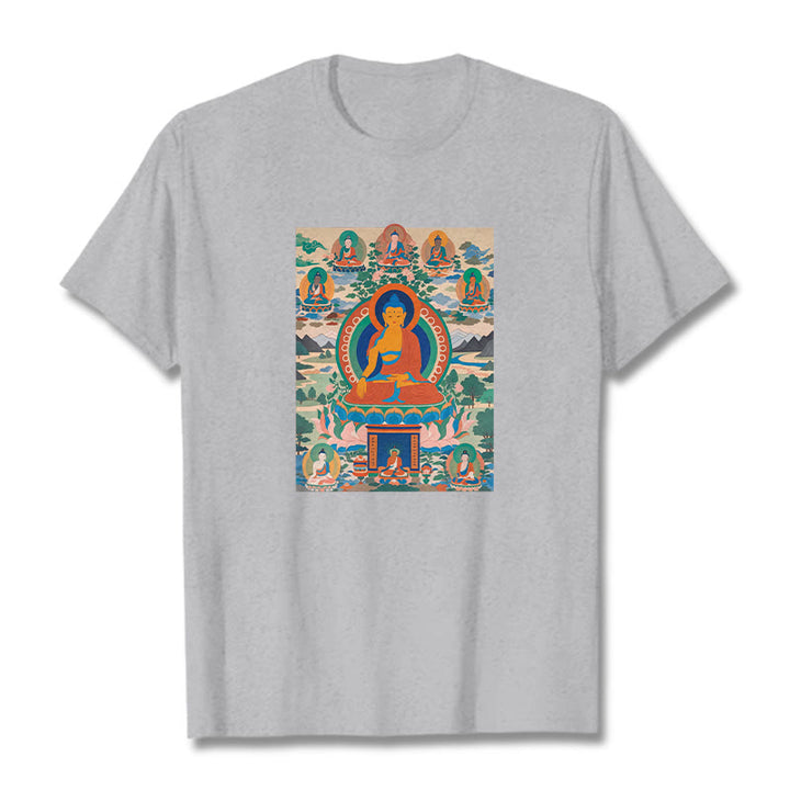 Buddha Stones ​​Die Medizin Buddha Sutra Verwandelt In Kunst T-shirt - Hellgrau - 2XL - image 18