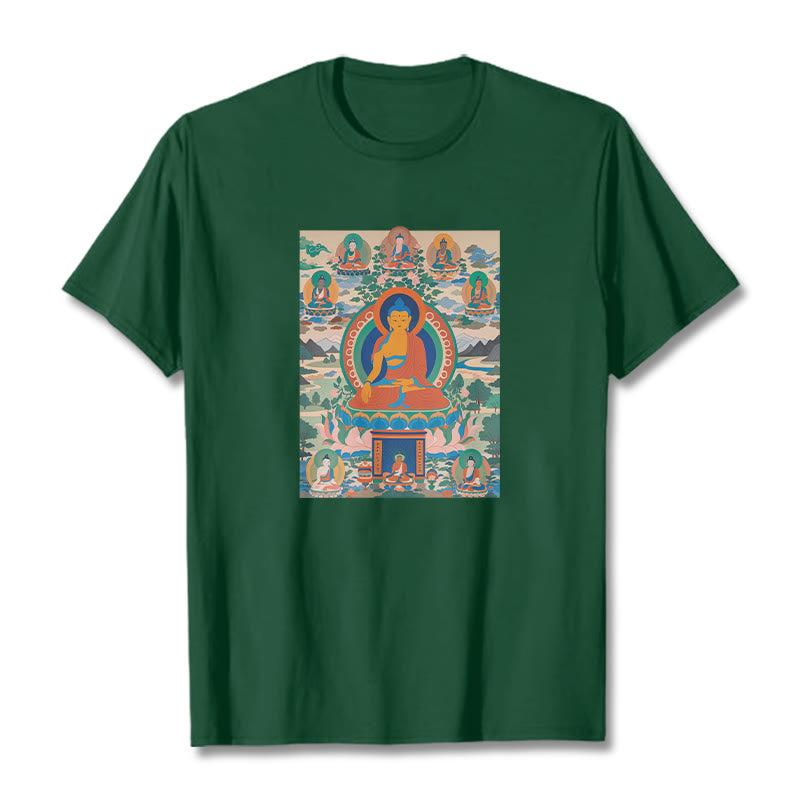 Buddha Stones ​​Die Medizin Buddha Sutra Verwandelt In Kunst T-shirt - Waldgrün - 2XL - image 3