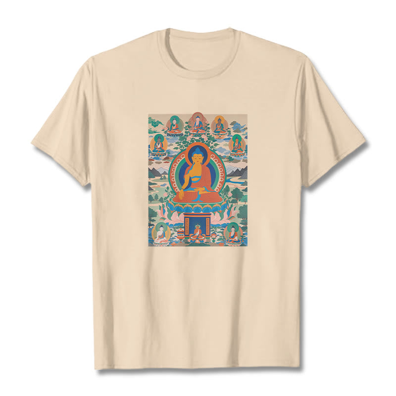 Buddha Stones ​​Die Medizin Buddha Sutra Verwandelt In Kunst T-shirt - Bisque - 2XL - image 11