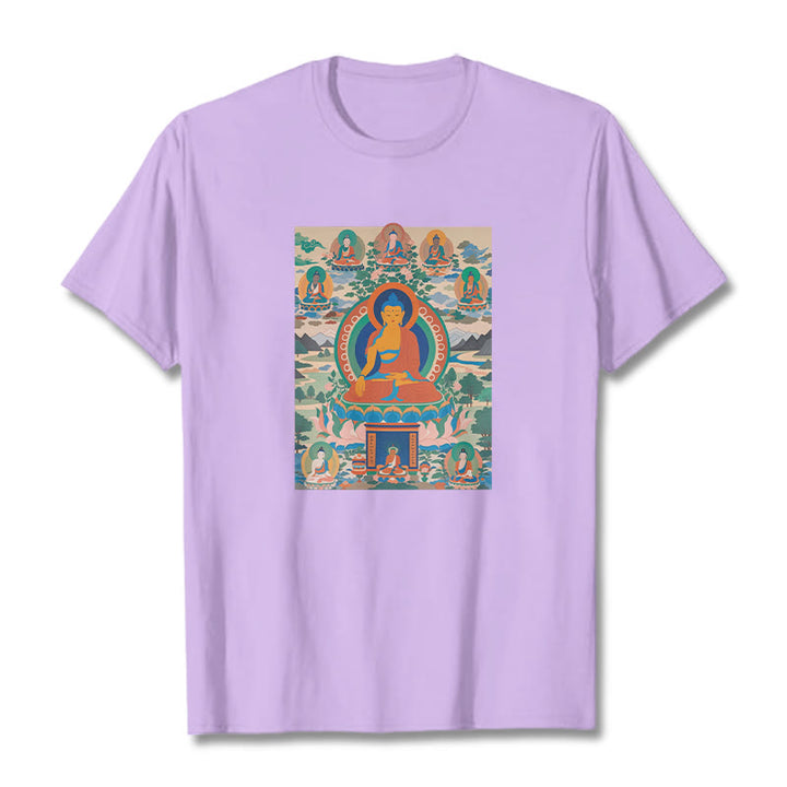 Buddha Stones ​​Die Medizin Buddha Sutra Verwandelt In Kunst T-shirt - Pflaume - 2XL - image 17