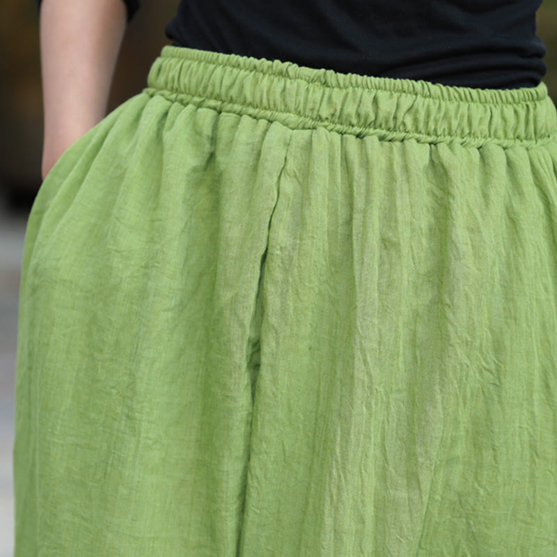 Buddha Stones Lässige Sommerhose aus Baumwolle für Damen mit Taschen - image 5