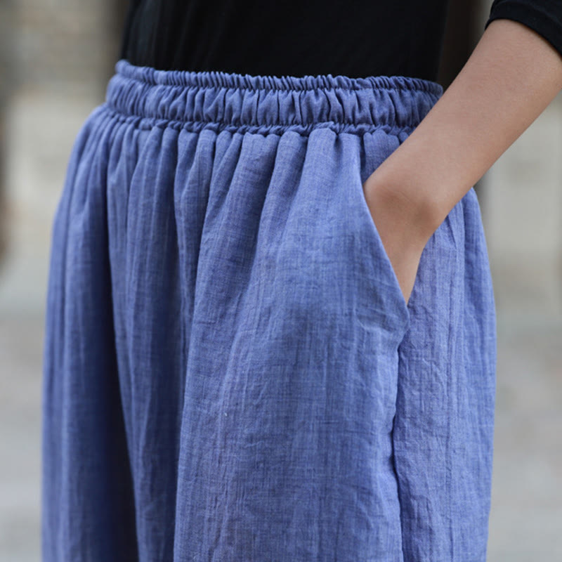 Buddha Stones Lässige Sommerhose aus Baumwolle für Damen mit Taschen - image 30