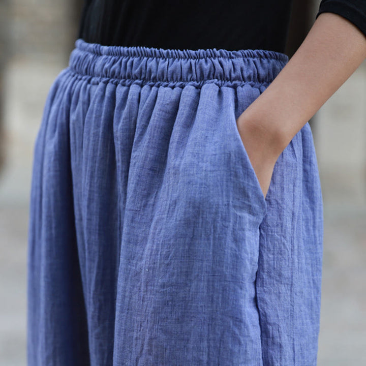 Buddha Stones Lässige Sommerhose aus Baumwolle für Damen mit Taschen - image 30