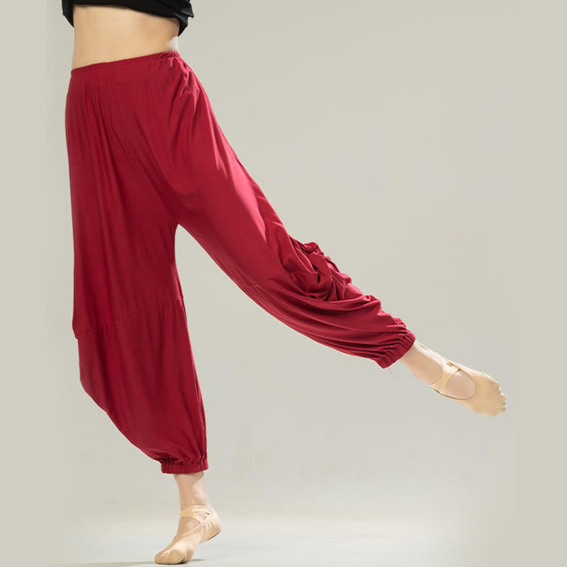 Buddha Stones - Einfarbige, atmungsaktive Modalhose für Tanz und Yoga - IndianRed - US12， UK/AU16，EU44 (3XL) - image 0