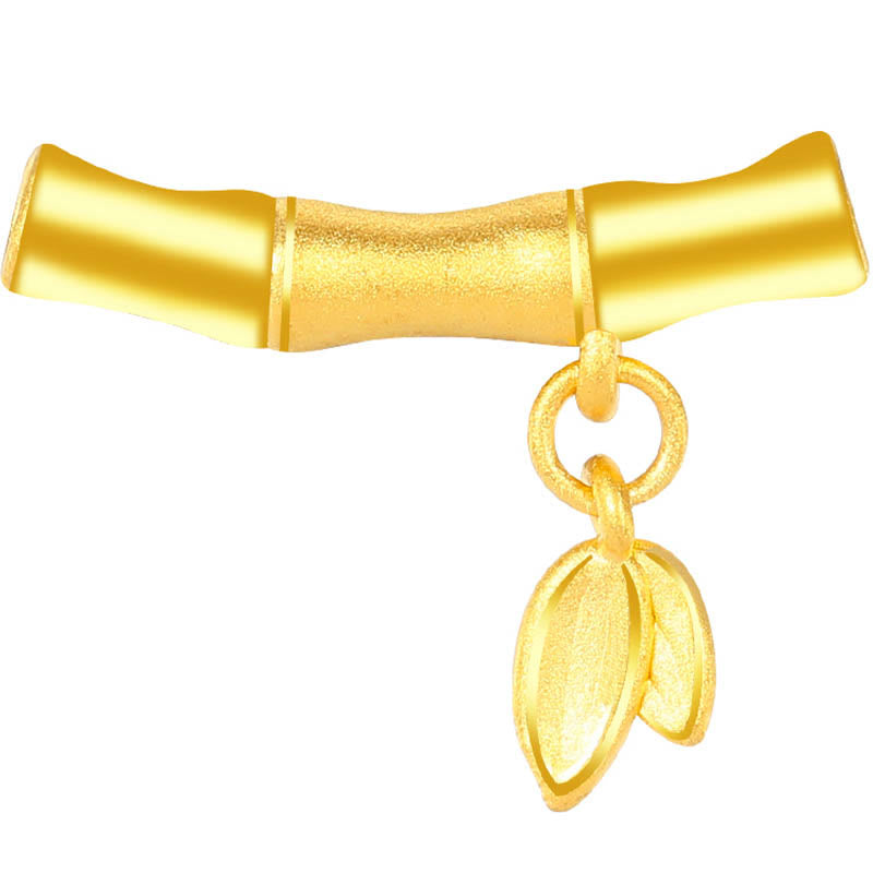 Buddha Stones 999 Gold Bambusblatt-Design Handgemachtes Schutzarmband aus geflochtenem Seil