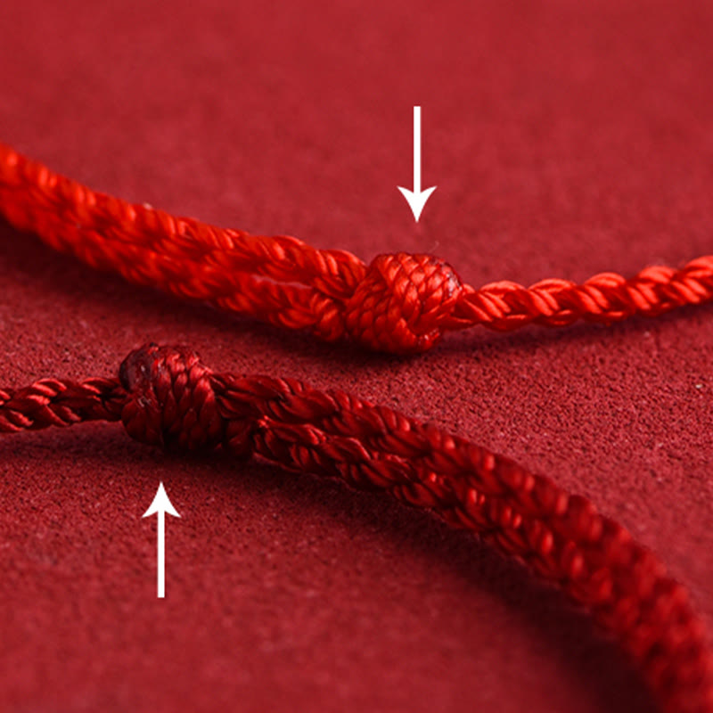 Buddha Stones ​​999 Gold Chinesischer Schloss-Charme Fu Charakter Schutz Handgemachtes Seil-Armband - image 15