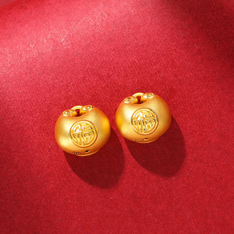 Buddha Stones ​​999 Gold Fu Charakter Wunsch Schloss Muster Glück Seil Halskette Anhänger - image 14