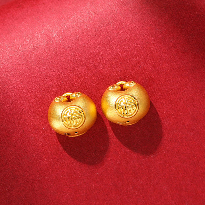 Buddha Stones ​​999 Gold Fu Charakter Wunsch Schloss Muster Glück Seil Halskette Anhänger - image 14