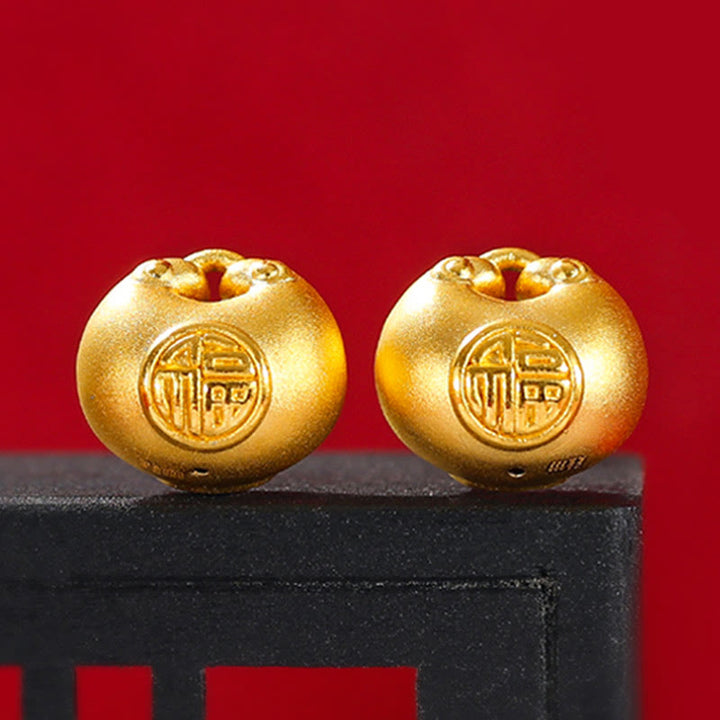 Buddha Stones ​​999 Gold Fu Charakter Wunsch Schloss Muster Glück Seil Halskette Anhänger - image 15