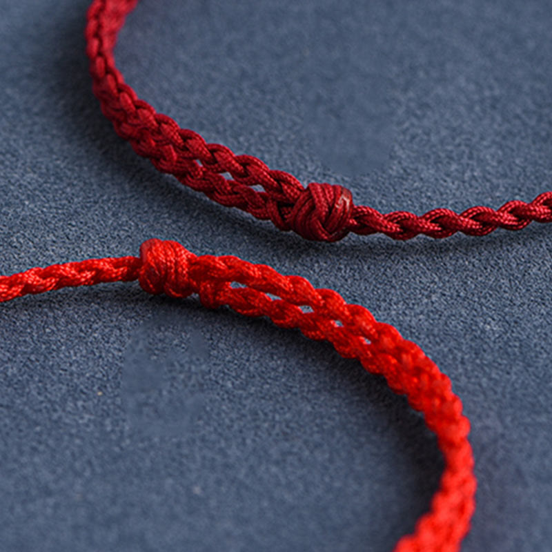 Buddha Stones Handgefertigtes 999 Sterling Silber Kaninchen Glück Seil Armband Fußkettchen - image 18