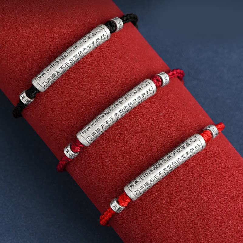 Buddha Stones , handgefertigt, 999 Sterlingsilber, Om Mani Padme Hum, Herz-Sutra, geschnitztes Glücksseil-Armband, Fußkettchen - image 22