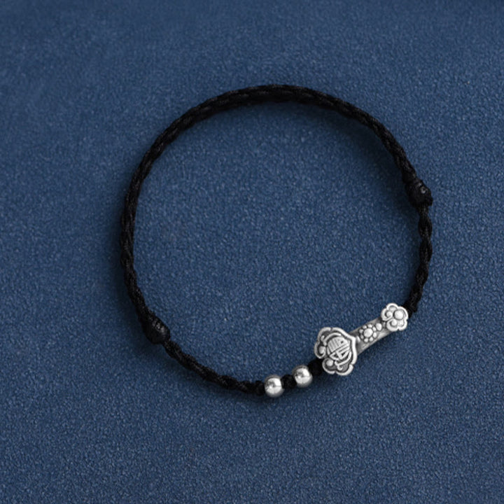 Buddha Stones , handgefertigt, 999 Sterlingsilber, Fu-Charakter, Wunsch-Ruyi-Griff, Glücksseil, Armband, Fußkettchen - image 18