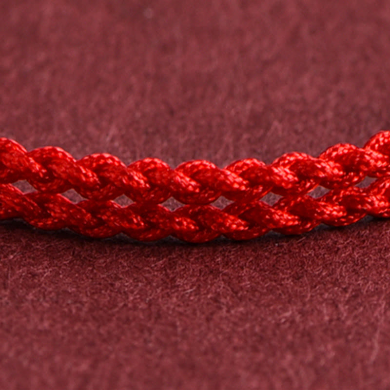 Buddha Stones 999 Gold Kleine Peace-Schnalle Design Handgemachtes Glücksarmband aus geflochtenem Seil Fußkettchen - image 10