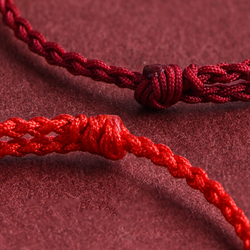 Buddha Stones 999 Gold Kleine Peace-Schnalle Design Handgemachtes Glücksarmband aus geflochtenem Seil Fußkettchen - image 17